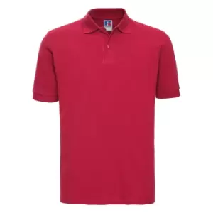 Russell Mens 100% Cotton Short Sleeve Polo Shirt (L) (Classic Red)