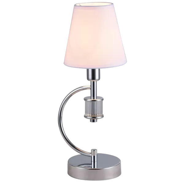 Liverpool Table Lamp With Round Tapered Shade Silver, E14