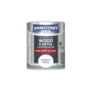 Johnstone's Interior Hardwearing Non Drip Gloss Brilliant White 2.5ltr - Brilliant White