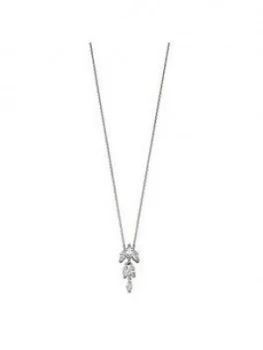 The Love Silver Collection Sterling Silver Cubic Zirconia Marquise Drop Pendant Necklace