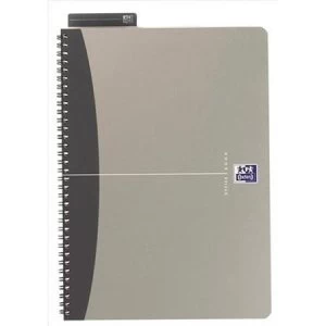 Oxford Office A5 Notebook Metallic Polypropylene Cover Wirebound 180 Pages 90gsm Grey Pack of 5
