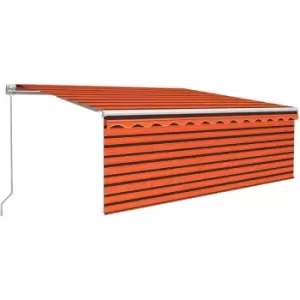 Vidaxl - Manual Retractable Awning with Blind 4x3m Orange&Brown Multicolour