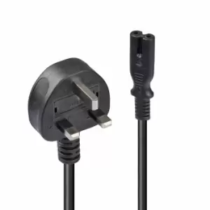 Lindy 2m UK 3 Pin Plug To IEC C7 Mains Power Cable, Black