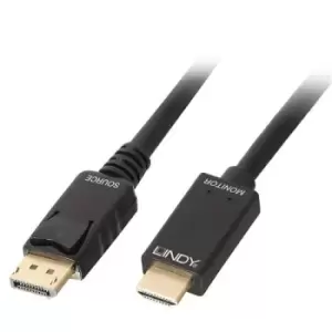 Lindy 3m DisplayPort to HDMI 10.2G Cable. Cable length: 3m Connector 1: DisplayPort Connector 2: HDMI Type A (Standard). Quantity per pack: