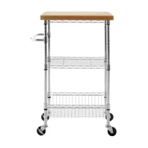 3-Tier Kitchen Trolley in Bamboo/Metal