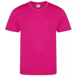 AWDis Childrens/Kids Cool Smooth T-Shirt (5/6 Years) (Hot Pink)
