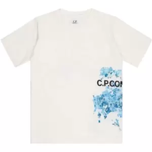 CP COMPANY Boys Landscape Logo T-Shirt - White