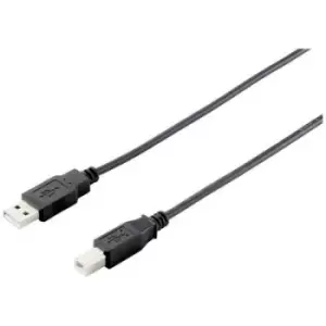 Equip USB cable USB-A plug, USB-B plug 3m Black 128861