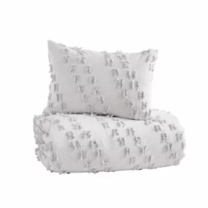 Peri Home Space Dyed Fringe Standard Pillowcase, Grey