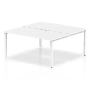 B2B White Frame Bench Desk 1600 White 2 Pod