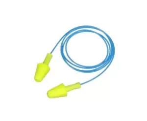 3M E.A.R Flexible Fit Corded Disposable Ear Plugs, 25-30dB, Blue, Yellow, 125 Pairs per Package