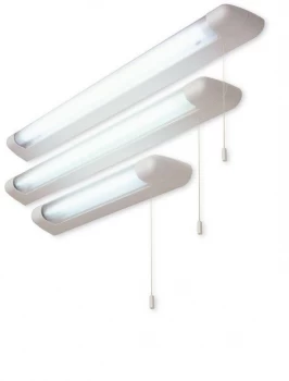 1 Light 8W Switched Over Mirror Fluorescent Strip Light White IP44