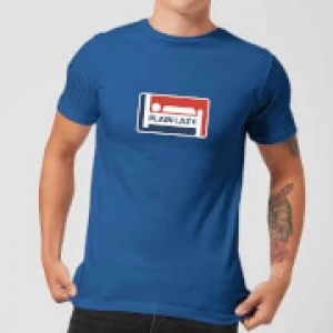 Plain Lazy Logo Print Mens T-Shirt - Royal Blue - S