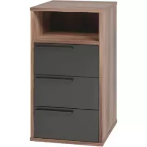 Out & out Oakley Cabinet 3 drawers- Black/ Oak
