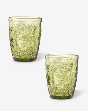 Gemstone Set of 2 Mixer Glasses Green