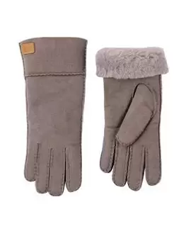 Just Sheepskin Ladies Charlotte Gloves, Grey Size M Women