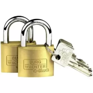 Burg Waechter 2er Set Quadro 222 40 SB Padlock keyed-alike Brass Key