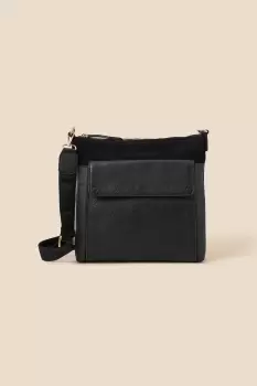 Large Fold Over Flap Leather Messenger Bag
