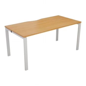 CB 1 Person Bench 1400 x 800 - Beech Top and White Legs