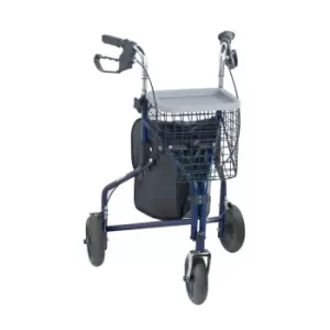 NRS Healthcare 3-Wheel Rollator - Blue