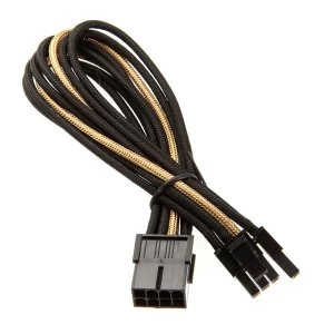 Silverstone PCI 8-Pin to 6 +2- pin PCIe Cable 25cm - Black / Gold