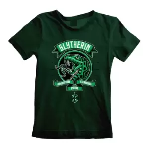 Harry Potter Childrens/Kids Comic Style Slytherin T-Shirt (3-4 Years) (Green)