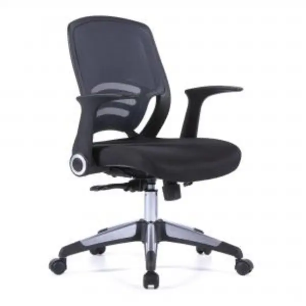 Graphite Designer Medium Back Task Chair with Folding Arms and Stylish NTDSBCMF560GY