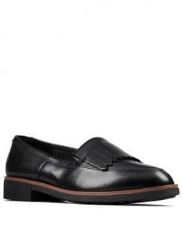 Clarks Griffin Kilt Leather Loafer - Black