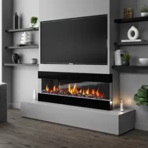 60" Black Built In Electric Fire - Amberglo