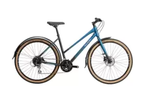 2021 Raleigh Strada City Open Frame Hybrid Bike in Black and Blue
