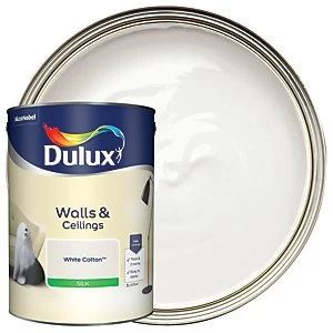 Dulux Walls & Ceilings White Cotton Silk Emulsion Paint 5L