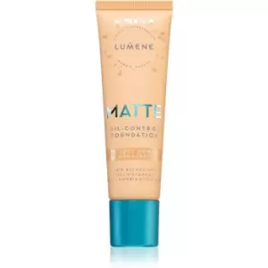 Lumene Matte Oil-Control Foundation Liquid Foundation for Oily and Combination Skin Shade 2 Soft Honey