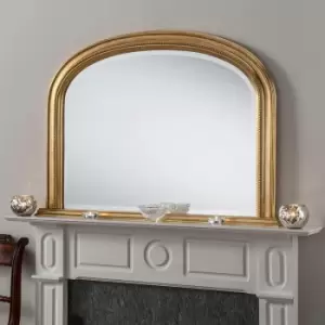Beaded Overmantle mirror 112(w)x79cm(h) Gold
