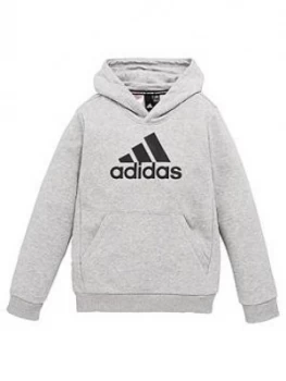 adidas Youth Boys Must Haves Badge Of Sport Pullover, Grey/Black, Size 9-10 Years
