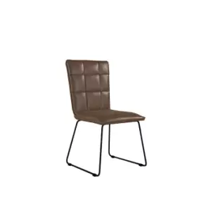Kettle Interiors Panel Back Chair With Angled Legs Brown