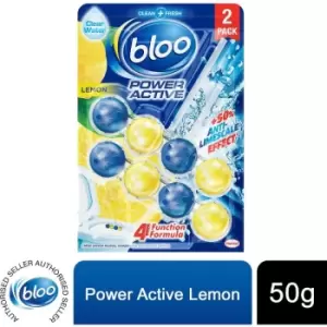 Bloo Power Active Lemon Toilet Block 2 x 50g - wilko