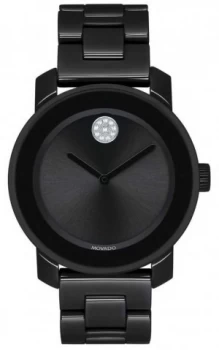 Movado Bold Black PVD Plated Bracelet Black Dial Watch