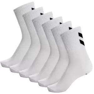 Hummel Chevron 6 Pack of Crew Socks - White
