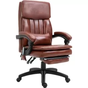 Vinsetto - pu Leather Massage Office Chair w/ Adjustable Height Footrest Brown - Brown