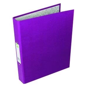 Q-Connect 2 Ring 25mm Paper Over Board Purple A4 Binder Pack of 10