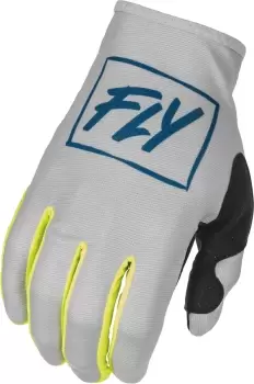 FLY Racing Lite Gloves Grey Teal Hi-Vis 3XL
