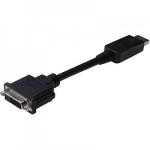 Digitus AK-340409-001-S DisplayPort / DVI Adapter [1x DisplayPort plug - 1x DVI socket 29-pin] Black 15.00 cm