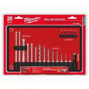 Milwaukee Accessory Roll Mat Drill Bits & Magnetic Bit Holder 20 Piece Set 4932464072
