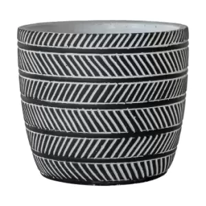 17cm Black and White Print Pot