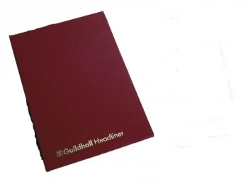 Guildhall 38 Series Headliner Account Book with 16 Cash Columns and 80 Pages Maroon