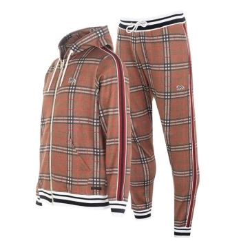 Lonsdale Gentlemen Tracksuit Mens - Red/Brown Check