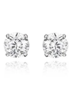 Womens Beaverbrooks 9ct White Gold Cubic Zirconia Stud Earrings Gold