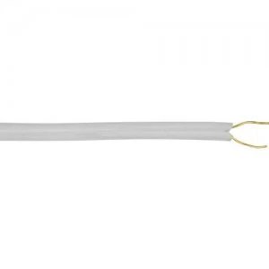 Zexum 0.5mm 2 Core Solid Bell Wire White Round - 5 Meter