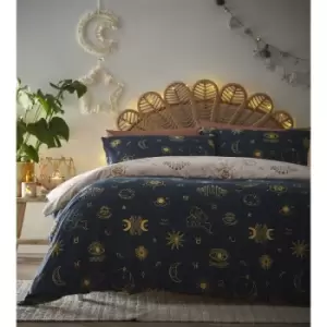 Zodiac Dreams Duvet Cover Set Navy King Size Bed - Blue - Portfolio Home