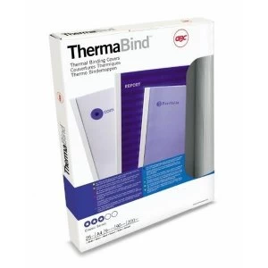 GBC A4 Thermal Binding Covers 1.5mm 200g m2 Front PVC ClearBack White Gloss Pack of 25